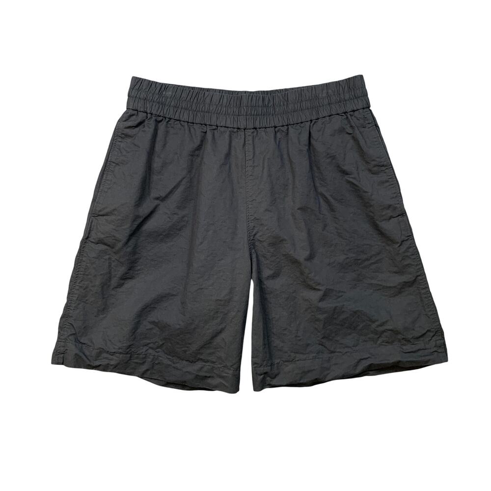 COS Shorts Mens L Large Dull Black Cotton Linen Blend Drawstring Lightweight